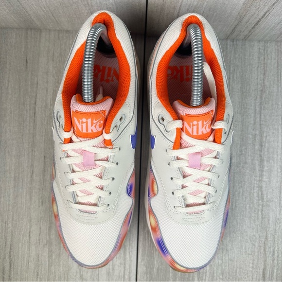 NEW Nike Air Max 1 SE Sail Blue Orange Athletic Sneaker Shoe Womens Size 7.5 - Picture 6 of 9